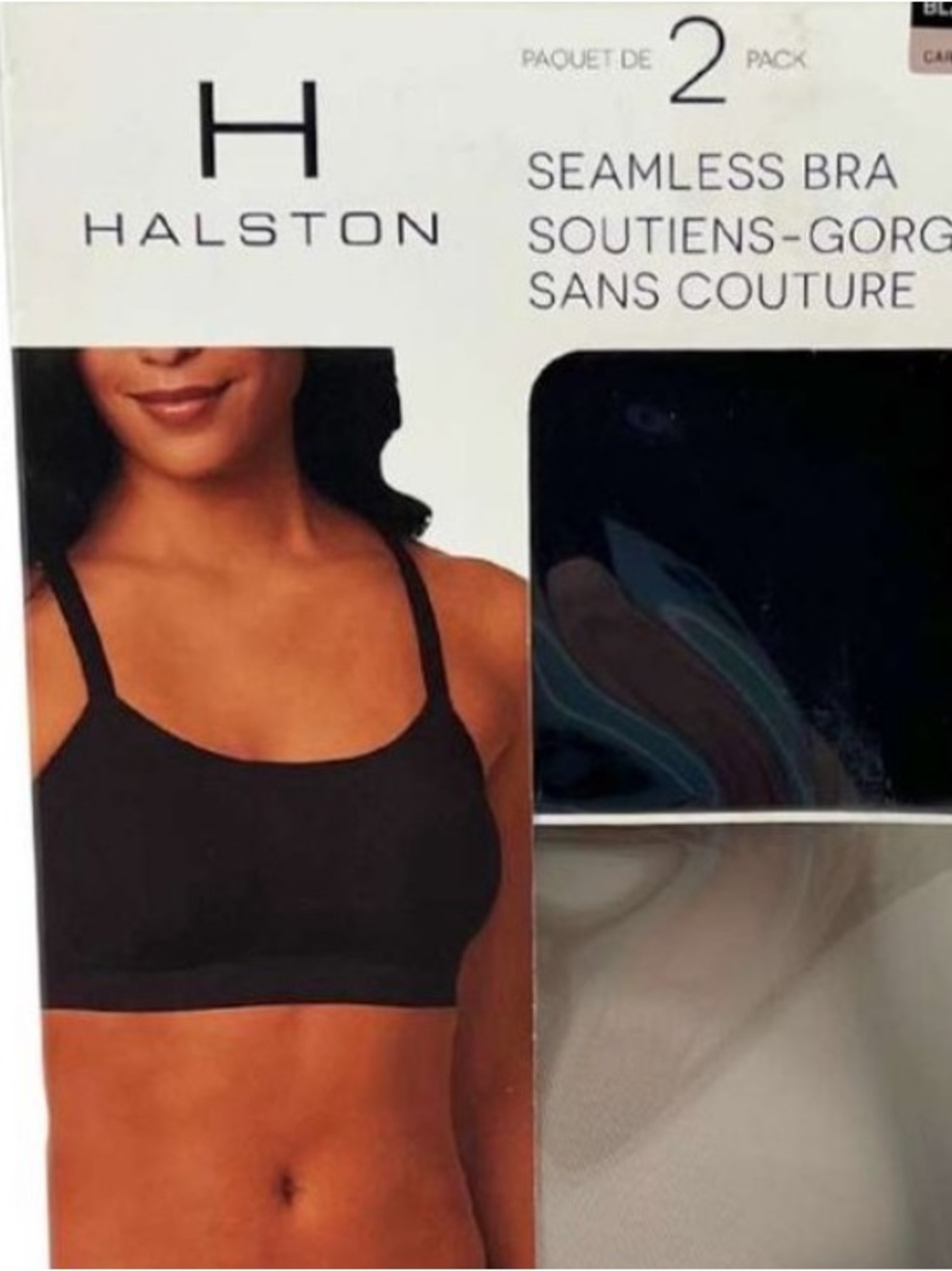 NEW 🦋 HALSTON | Seamless Bra | 2 Pack | Black & Toffee | Size Medium
